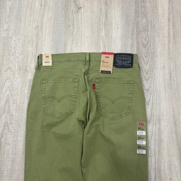 Levis 514 Straight Fit Pants Men's 32x34 Green Stretch Twill Straight Leg NEW - Picture 8 of 12